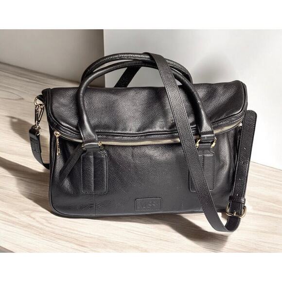 Massi foldover leather satchel crossbody - Picture 1 of 5